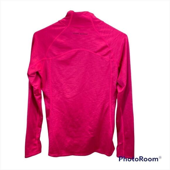 Ladies Under Armour Bright Pink Cold Gear Fitted 1/4 Zip Jacket Size Medium - Picture 4 of 13